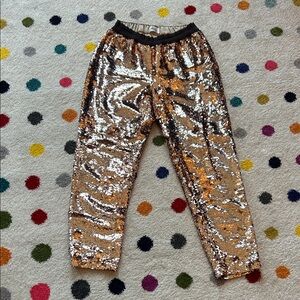 Rose Gold Sequin Palazzo Pants